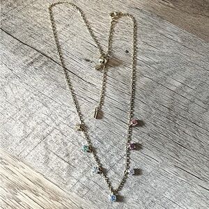 Swarovski Gold Tone Necklace with Multicolor crystals. Like New.